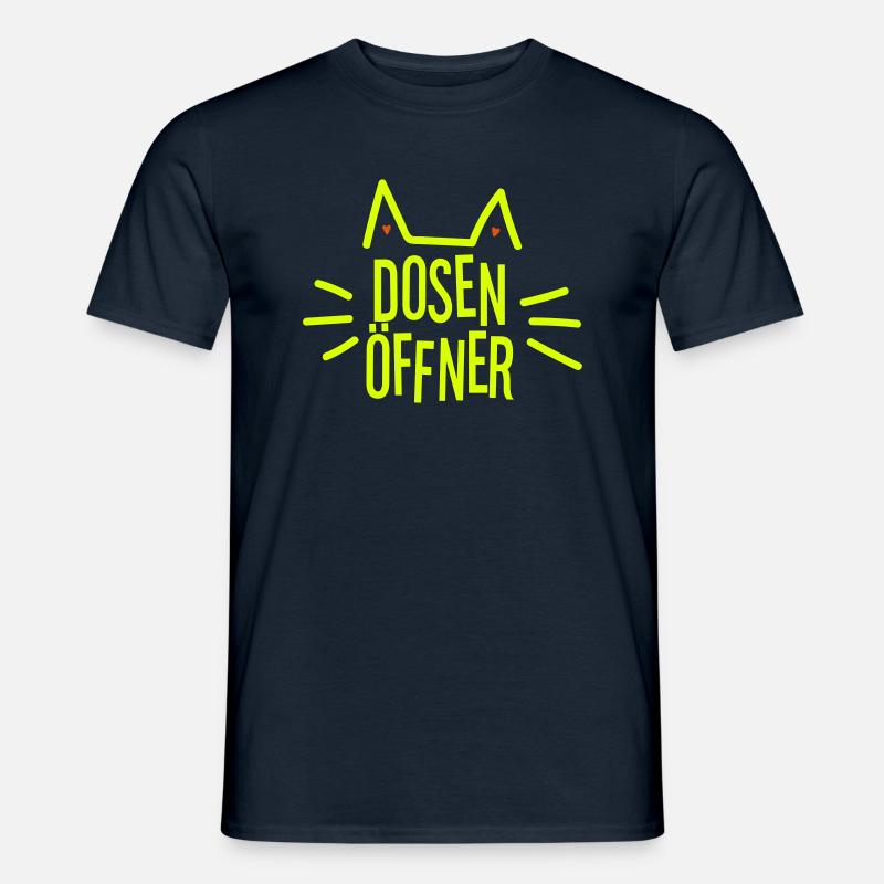 Dosenöffner, Katze - Männer T-Shirt - Navy
