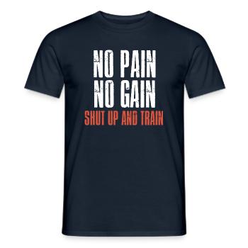 NO PAIN NO GAIN - Männer T-Shirt - Navy - Vorne - AI Model Male 178 light (178cm)
