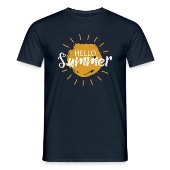 Hello Summer - Men's T-Shirt - navy - Front - AI Model Male 178 light (178cm)