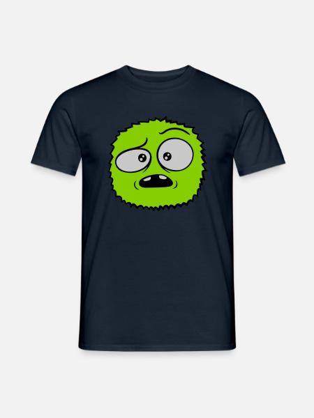 Hairy monster skeptical face - Men's T-Shirt - navy
