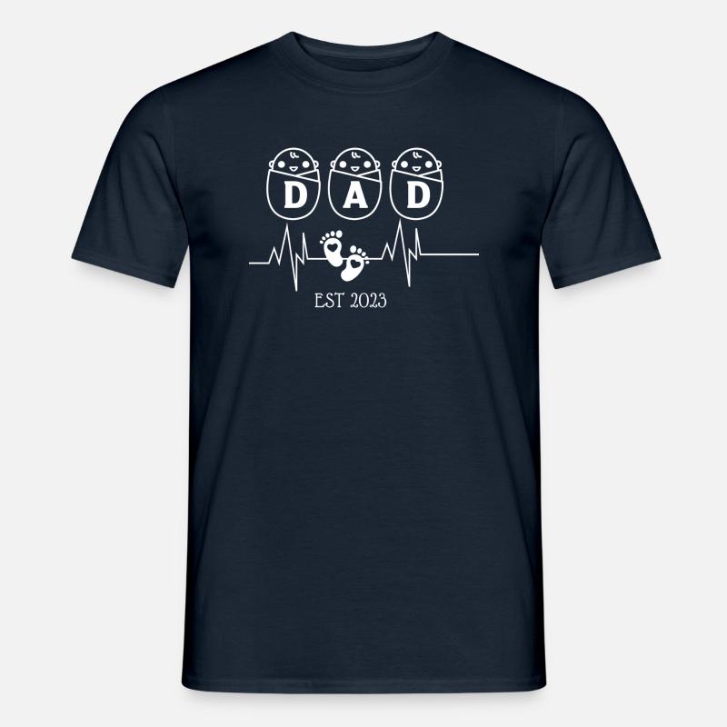 Dad EST 2003 Herzschlag - Männer T-Shirt - Navy