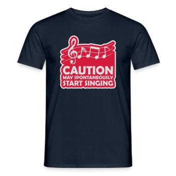 may spontaneously start singing - Men's T-Shirt - navy - Front - AI Model Male 178 light (178cm)
