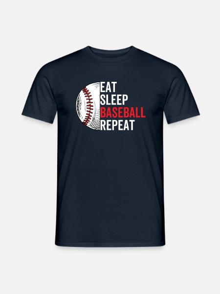 Eat Sleep Baseball Repeat - Men's T-Shirt - navy