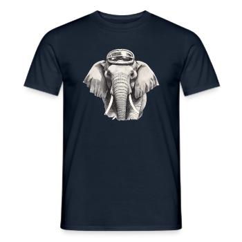 Elephant Pilot - Men's T-Shirt - navy - Front - AI Model Male 178 light (178cm)