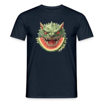 Melon monstre pastèque effrayant amusant - T-shirt homme - marine - Devant - AI Model Male 178 light (178cm)
