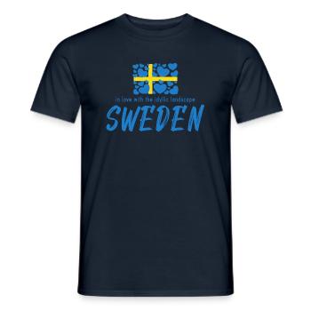 Suède Sverige Schweden - T-shirt homme - marine - Devant - AI Model Male 178 light (178cm)