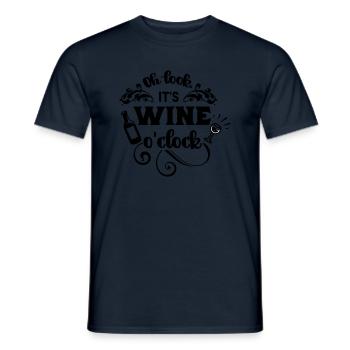 Wine o clock,Weinliebhaber, Weintrinker - Männer T-Shirt - Navy - Vorne - AI Model Male 178 light (178cm)