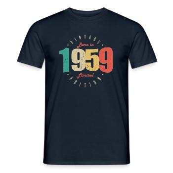 1959 Vintage Anniversaire Rétro Cadeau 1959 - T-shirt homme - marine - Devant - AI Model Male 178 light (178cm)