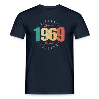 1969 Vintage Anniversaire Rétro Cadeau 1969 - T-shirt homme - marine - Devant - AI Model Male 178 light (178cm)
