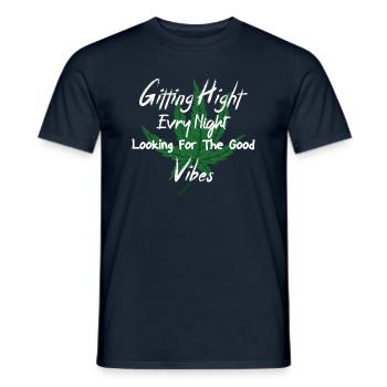 Vibes Weed Style – Chill et Détente - T-shirt homme - marine - Devant - AI Model Male 178 light (178cm)