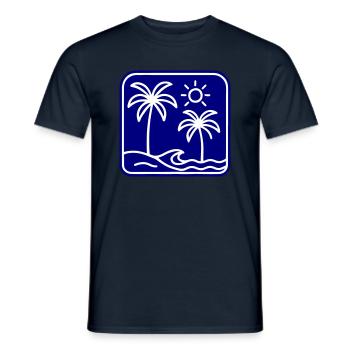 Palmiers de mer d’été de l’île - T-shirt homme - marine - Devant - AI Model Male 178 light (178cm)