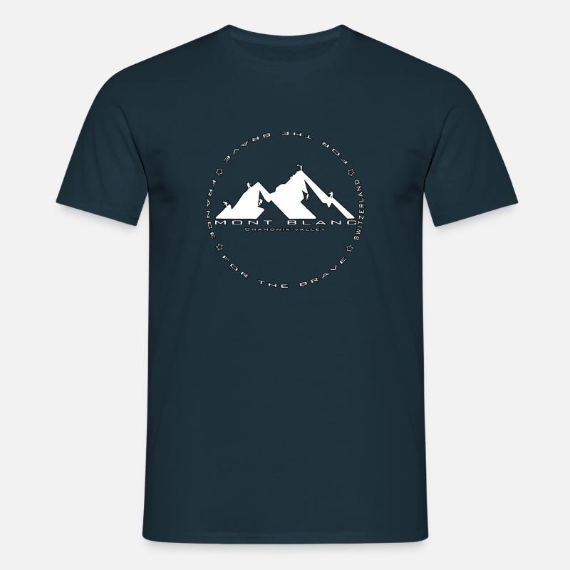 Mont Blanc Das Chamonix-Tal - Männer T-Shirt - Navy