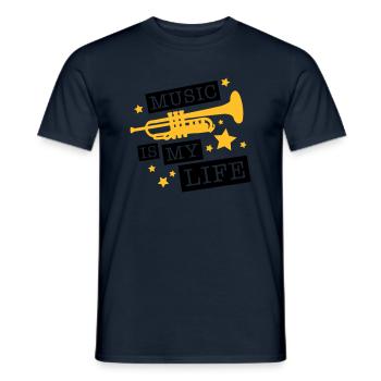 trompete_music_is_life_ge2 - T-shirt homme - marine - Devant - AI Model Male 178 light (178cm)