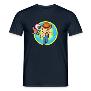 Flamingo Chases Hick - Men's T-Shirt - navy - Front - AI Model Male 178 light (178cm)