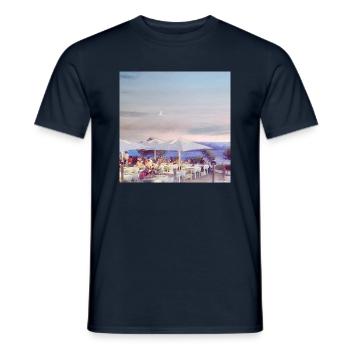 Tuscany beach bar - Men's T-Shirt - navy - Front - AI Model Male 178 light (178cm)
