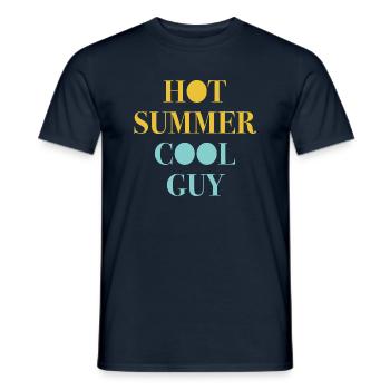Hot summer cool guy - gelb/blau - Männer T-Shirt - Navy - Vorne - AI Model Male 178 light (178cm)