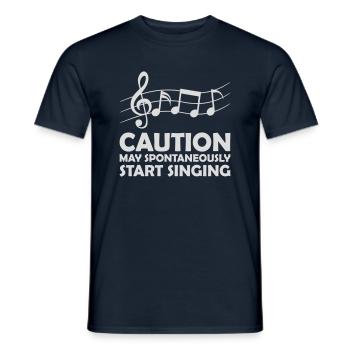 may spontaneously start singing - Men's T-Shirt - navy - Front - AI Model Male 178 light (178cm)