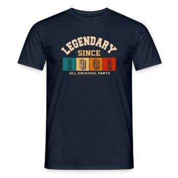 Legendary since 1961 vintage rétro anniversaire - T-shirt homme - marine - Devant - AI Model Male 178 light (178cm)