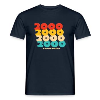2000: Limitierte Auflage - 24-jähriges Jubiläum - Männer T-Shirt - Navy - Vorne - AI Model Male 178 light (178cm)