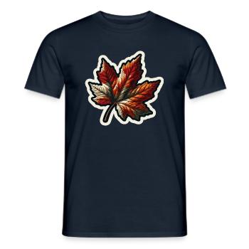 autumn, foliage, leaf, season, october, weather - Men's T-Shirt - navy - Front - AI Model Male 178 light (178cm)