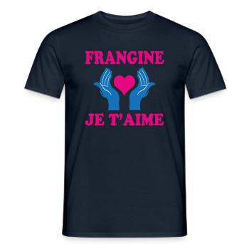 FRANGINE JE T AIME - T-shirt homme - marine - Devant - AI Model Male 178 light (178cm)