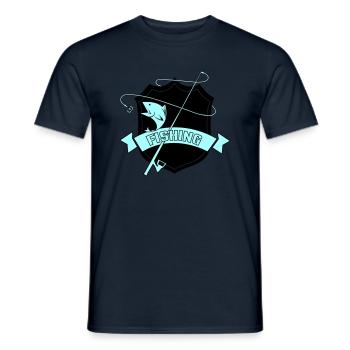 Armoiries de la pêche - T-shirt homme - marine - Devant - AI Model Male 178 light (178cm)