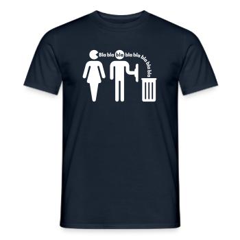 Bla bla bla / Frauenversteher (small) - Men's T-Shirt - navy - Front - AI Model Male 178 light (178cm)