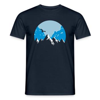 Mountains. - Heren T-shirt - navy - Voor - AI Model Male 178 light (178cm)