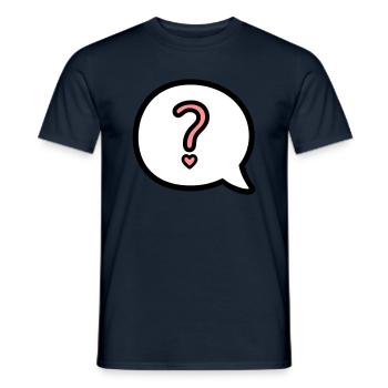 Sprechbalse mit Fragezeichen und Herz - Männer T-Shirt - Navy - Vorne - AI Model Male 178 light (178cm)