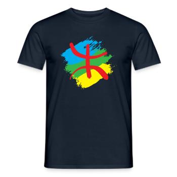 Stylized Amazigh flag - Men's T-Shirt - navy - Front - AI Model Male 178 light (178cm)
