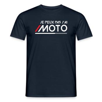 je peux pas j’ai moto cadeau papa fête des père - T-shirt homme - marine - Devant - AI Model Male 178 light (178cm)