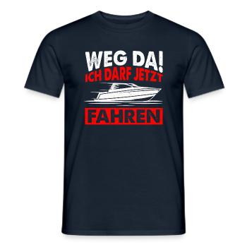 Weg Da! Bootsführerschein Bestanden Kapitän Boot G - Männer T-Shirt - Navy - Vorne - AI Model Male 178 light (178cm)