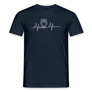 Eulenherzschlag - Männer T-Shirt - Navy - Vorne - AI Model Male 178 light (178cm)