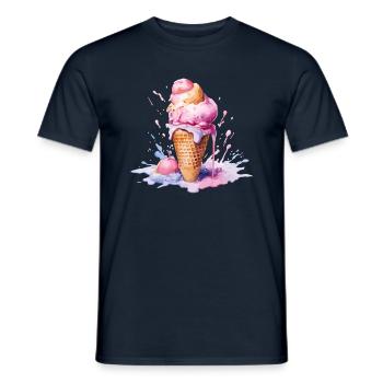 ice - Men's T-Shirt - navy - Front - AI Model Male 178 light (178cm)