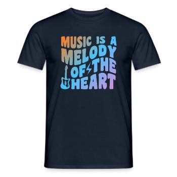 Music Is A Melody Of The Heart - Männer T-Shirt - Navy - Vorne - AI Model Male 178 light (178cm)