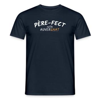 Père-Fect Auvergnat - Papa Parfait Région Auvergne - T-shirt homme - marine - Devant - AI Model Male 178 light (178cm)