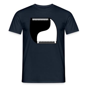 2 pianos Yin et Yang Instrument de musique classique - T-shirt homme - marine - Devant - AI Model Male 178 light (178cm)