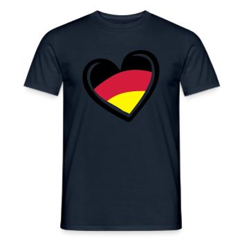 herz deutschland - Männer T-Shirt - Navy - Vorne - AI Model Male 178 light (178cm)