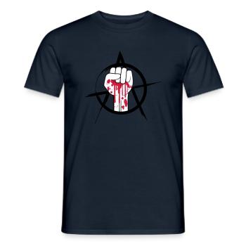 Logo de poing sanglant - T-shirt homme - marine - Devant - AI Model Male 178 light (178cm)