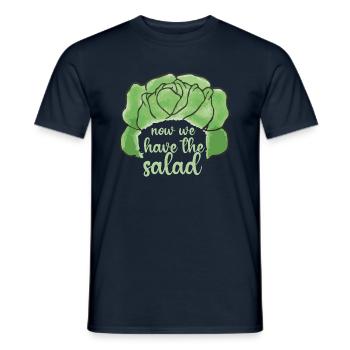 Now we have the salad funny Denglish saying - Men's T-Shirt - navy - Front - AI Model Male 178 light (178cm)