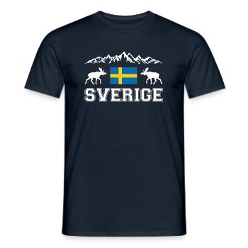 Suède - T-shirt homme - marine - Devant - AI Model Male 178 light (178cm)