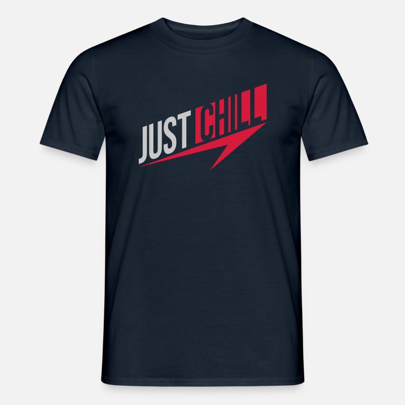 Just Chill Text Logo - Männer T-Shirt - Navy