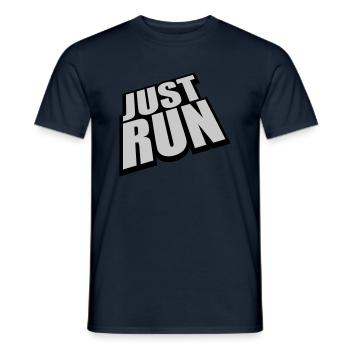 Athlete Just Run Logo - Men's T-Shirt - navy - Front - AI Model Male 178 light (178cm)