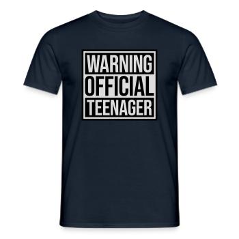 avertissement citation officielle d’adolescent - T-shirt homme - marine - Devant - AI Model Male 178 light (178cm)