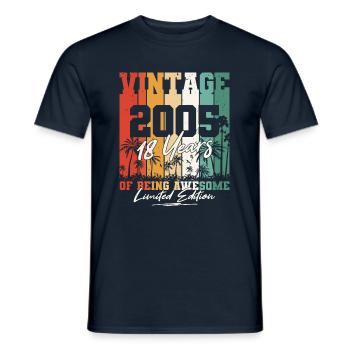 Né en 2005 18 ans anniversaire - T-shirt homme - marine - Devant - AI Model Male 178 light (178cm)