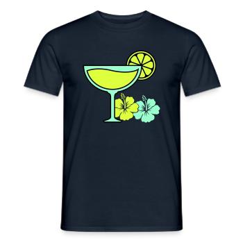 Cocktail Hibiscus - Men's T-Shirt - navy - Front - AI Model Male 178 light (178cm)