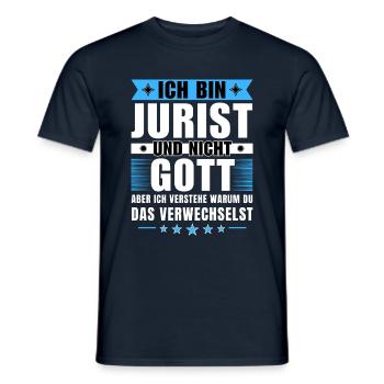 Ich bin Jurist und nicht Gott - Männer T-Shirt - Navy - Vorne - AI Model Male 178 light (178cm)