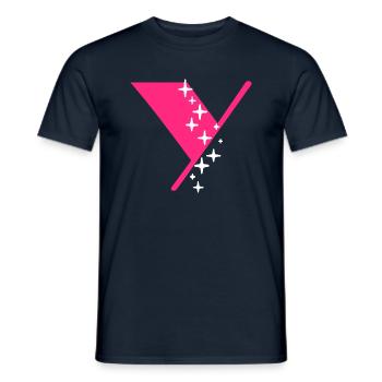 Buchstabe Y Glitzer - Männer T-Shirt - Navy - Vorne - AI Model Male 178 light (178cm)