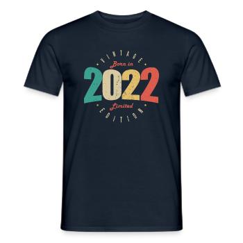 2022 Vintage Retro Birthday Gift 2022 - Men's T-Shirt - navy - Front - AI Model Male 178 light (178cm)