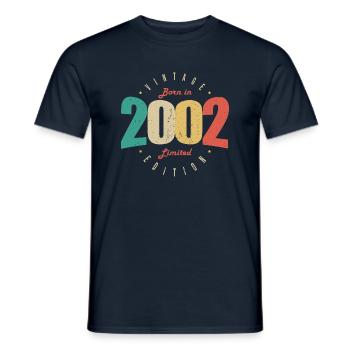 2002 Vintage Retro Anniversary Gift 2002 - Men's T-Shirt - navy - Front - AI Model Male 178 light (178cm)